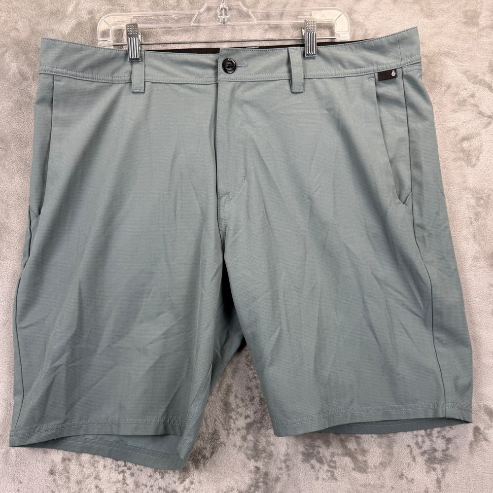 Volcom Mens Hybrid Shorts Size 38 Sage Green Stretch‎ Chino Walk Shorts A3212002